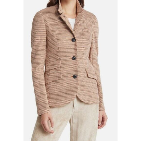 Rag & Bone Slade Geo Cotton Blend Knit Blazer Jacket Sz 10 Brown Multi #1G504 - Picture 1 of 9